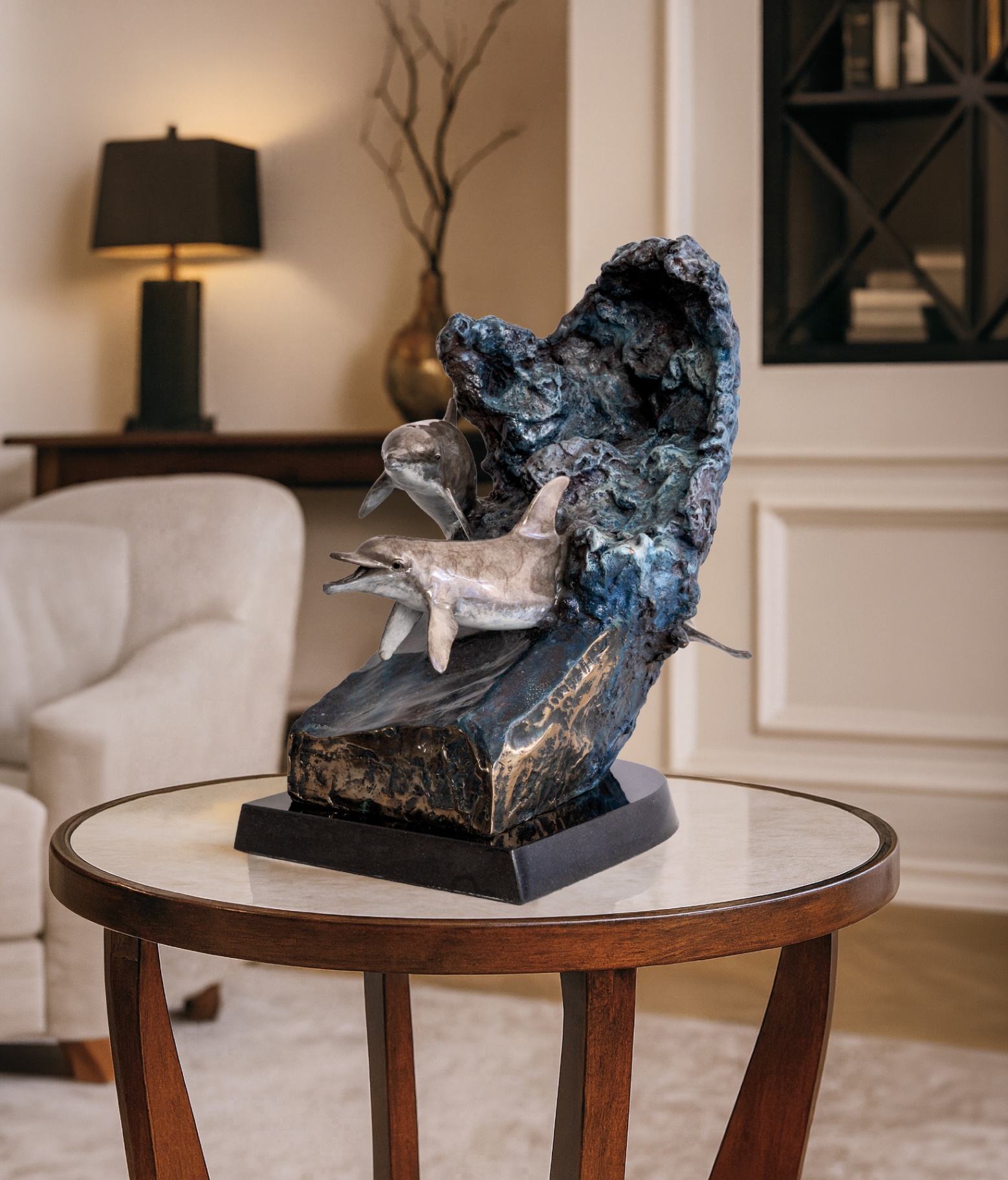 Serenade — a large bronze dolphin memorial sculpture by Wyland