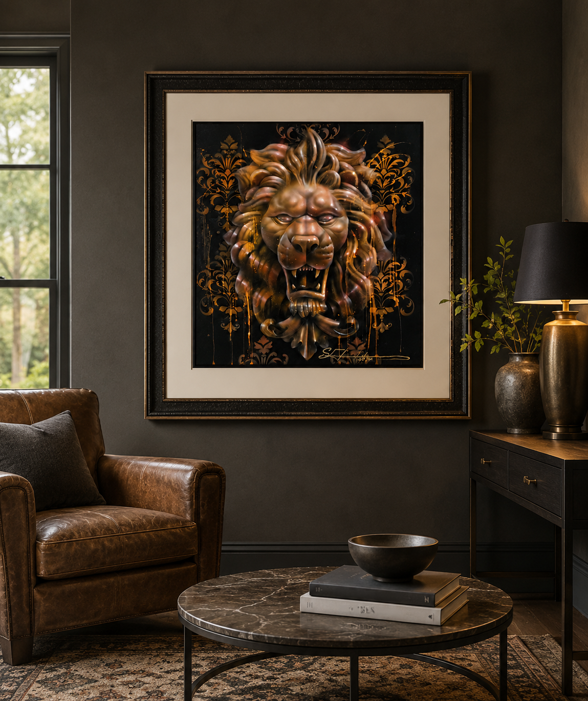 A sculptural urn displayed as art in a modern home interior