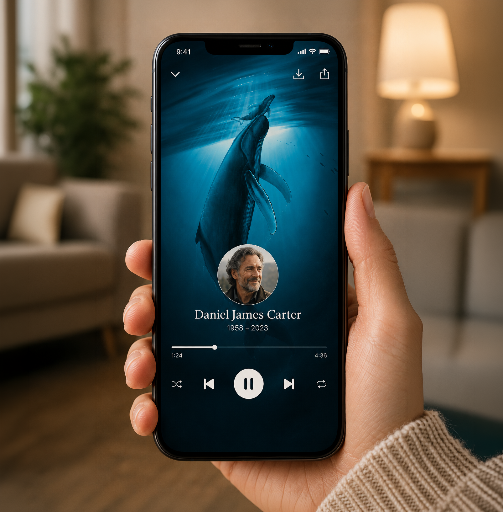Life's Song Wyland Whale Edition shown on a phone