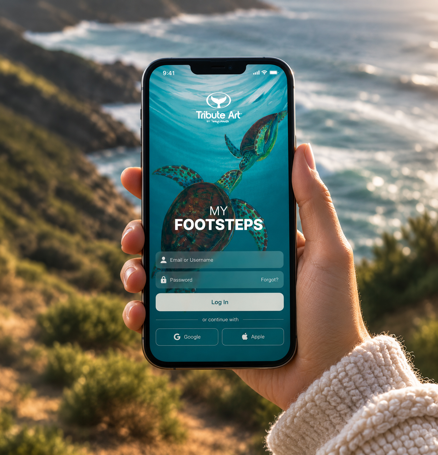 My Footsteps legacy app shown on a phone