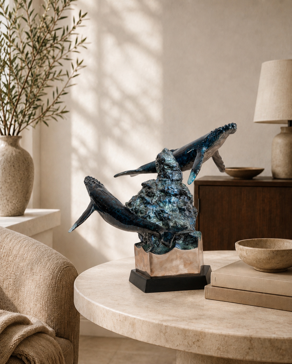 Humpback whale memorial sculpture by Wyland
